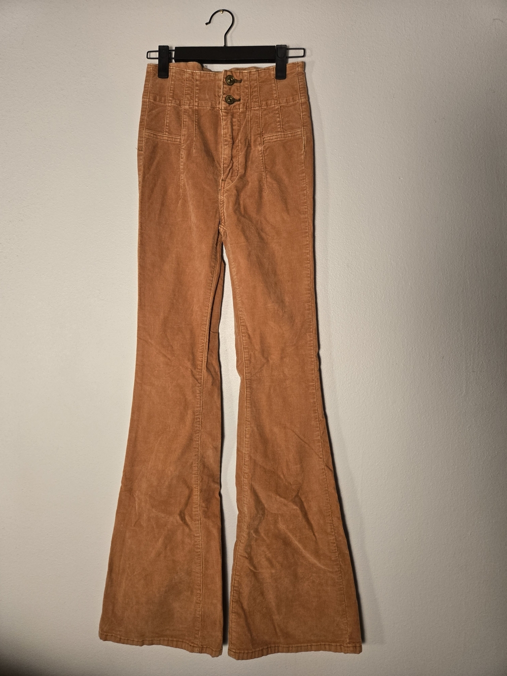 We The Free High-Waist Corduroy Flare Pants - Rust Orange